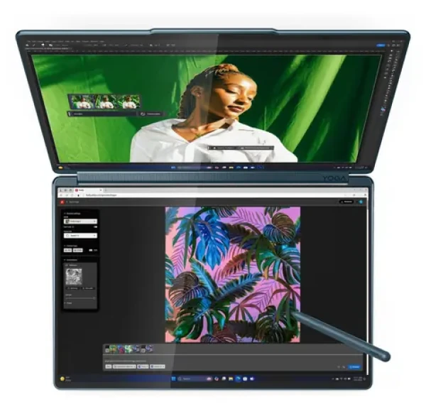Lenovo Yoga Book 9 14IAH10 modro-zelená / Notebook / 2x14" 2.8KT / Core Ultra 7 255H / 32GB / 1TB SSD / Intel Arc 140T (83KJ004CNT)
