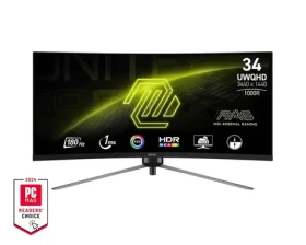 34" MSI MAG 345CQR čierna / Monitor / VA / UWQHD / 21:9 / 180 Hz / 1 ms / 3000:1 / 300 cd/m2 / HDMI + DP / VESA (MAG 345CQR)