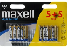 Maxell / Batérie / Alkalické / AAA (LR03) / 1,5 V / 10 ks