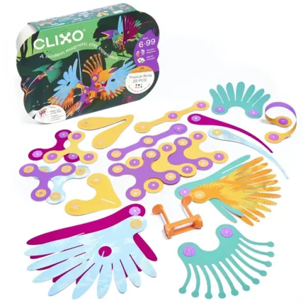 CLIXO Tropical Birds - magnetická stavebnica 22 kusov
