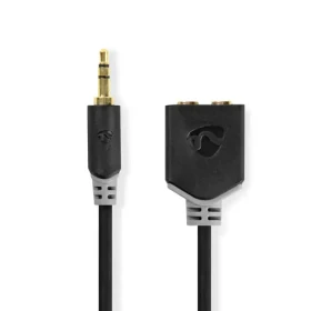 Nedis Stereo Audio kábel jack 3.5 mm (M) - 2x jack 3.5 mm (F) 0.20 m čierna (CABW22100AT02)