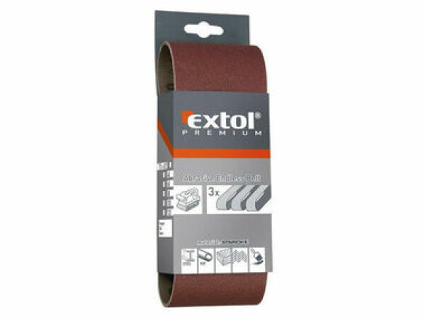 Extol- Premium Plátno brúsne nekonečný pás 75x533mm - P80 3ks (EX8803528)