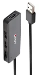 Lindy 4 Port USB 2.0 Hub čierny / USB hub / 4X USB-A 2.0 / Kábel 0,8 m / Stolný design (42986)