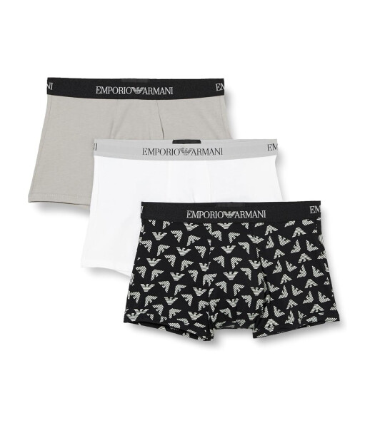 Pánske boxerky 111625 4R722 18111 sivá/biela/potlač - Emporio Armani L
