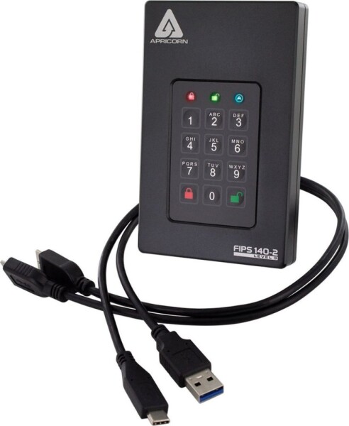 Apricorn Aegis Fortress L3 2000 GB Čierny