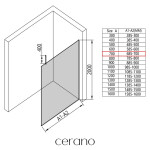 CERANO - Sprchová zástena Walk-in Onyx Top Cube Ľ/P - 8 mm - hranatá vzpera - čierna matná, bronzové sklo - 70x200 CER-689179