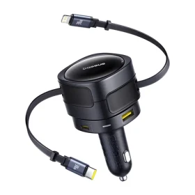 Baseus Enjoyment Max C00035507121-02 čierna / Nabíjačka do auta / 2x USB-C + kábel USB-C a Lightning / 90W (C00035507121-02)