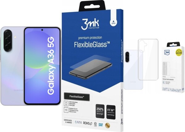 Samsung Galaxy A36 5G 8/256GB Fioletowy (SM-A366BLVGEUE) + FlexibleGlass + Etui Clear Case