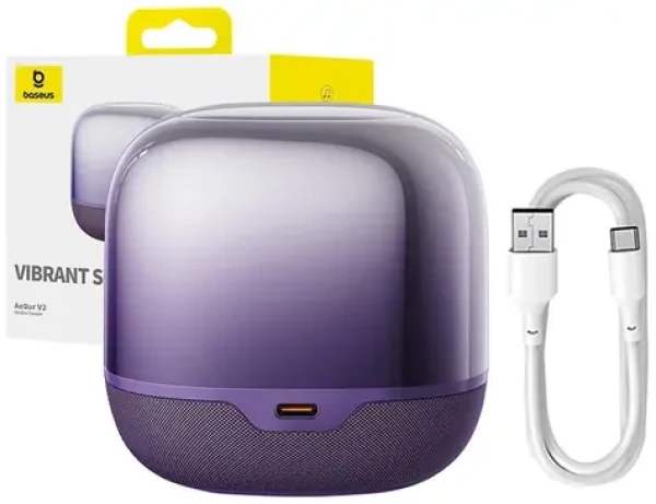 Baseus AeQur V2 fialová / Bezdrôtový reproduktor / USB-C / 1800mAh / výdrž až 15 hodín (A20056200521-00)