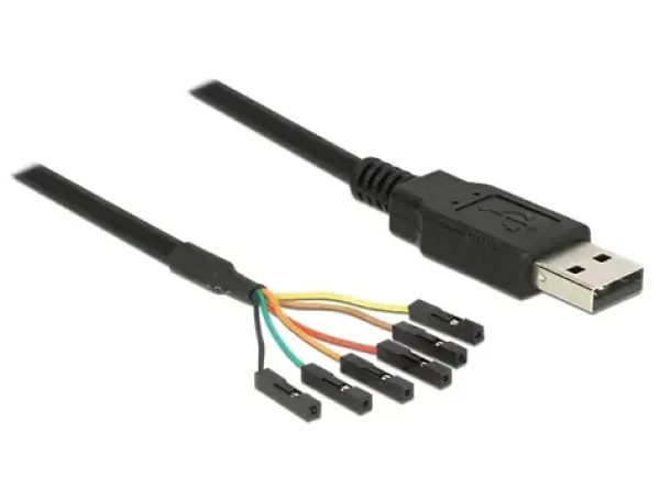 DeLock USB TTL kábel / Kábel / 6pin pinheader - USB-A / 1,8 m / 3,3 V / čierna (83787)