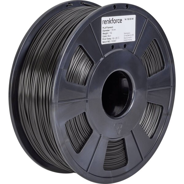 Renkforce RF-4511228 vlákno pre 3D tlačiarne PLA plast 2.85 mm 1000 g čierna 1 ks; RF-4511228