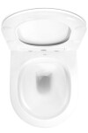 REA - Závesná WC misa vrátane sedátka Carlo Mini Flat biela/zlatý prúžok REA-C1222