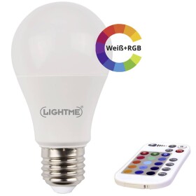 LightMe LM85194 LED En.trieda 2021 F (A - G) E27 klasická žiarovka 8.8 W = 66 W RGBW (Ø x d) 60 mm x 114 mm meniace farbu, stmievateľná, vr. diaľkového; LM85194