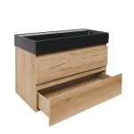 Kúpeľňová skrinka 2 zásuvková s umývadlom SAT B-Way 99x50x45 cm dub mat BWAY2100OAKU2BB BWAY2100OAKU2BB
