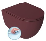 ISVEA - INFINITY závesná WC misa, Rimless, 36,5x53cm, Matná maroon Red 10NF02005-2R