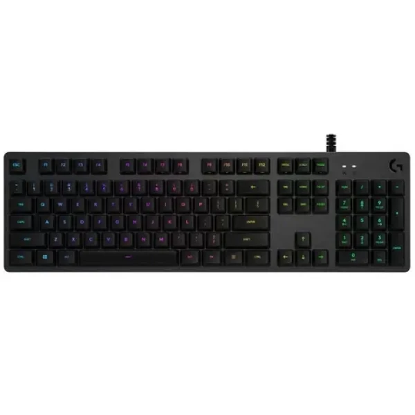 Logitech G512 čierna / herná klávesnica / US layout / kábel USB-A 2.0 / 1x USB-A 2.0 / RGB Lightsync / GX Brown Tactile (920-009352)