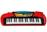Mamido Detský keyboard s mikrofónom a stolčekom červený