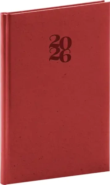 NOTIQUE Týždenný diár Essenza 2026, čerešňa, 15 x 21 cm (PGD-TA5ES-6002)