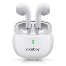 Niceboy Hive Beans POP biela / Bezdrôtové slúchadlá / mikrofón / Bluetooth 5.3 / IPX4 (hive-beans-pop-white)