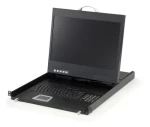 LevelOne KVM konzola 19" LCD 8 portov / KVM konzola / VGA / USB + PS/2 / 1440x900 / čierna (KVM-8901DE)