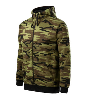 Pánska mikina na zips Camo camouflage green L