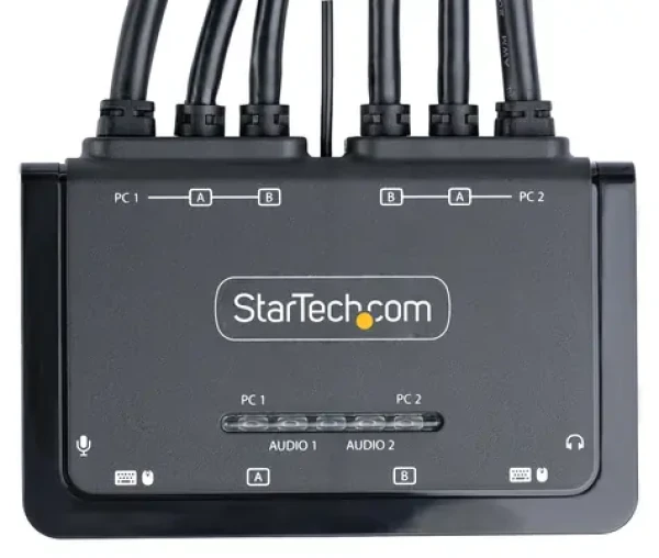 StarTech 2-portový Dual-Monitor KVM switch / KVM prepínač / HDMI 4K 60Hz / integrované káble USB-A+HDMI+Audio 1,5 m (C2-DH46-UA2-CBL-KVM)