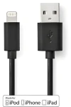 Nedis 1 m čierna / Dátový kábel / USB-A (M) - Lightning (M) / USB 2.0 / 480 Mbps (CCGW39300BK10)