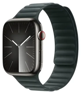 Devia Deluxe Magnetic Fiber tmavo zelená / Remienok / Apple Watch 44/45/46mm / magnetický (6942297104600)