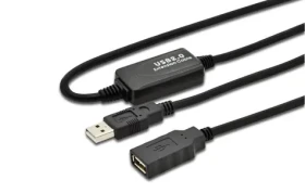 MicroConnect kábel s posilňovačom signálu USB2.0 A (M) - USB2.0 A (F) 20m čierna / 480Mbit/s (USBAAF20A)