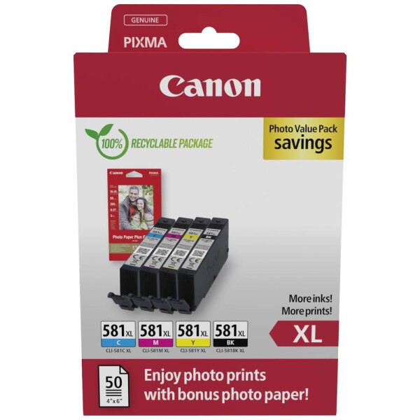 Canon CANON CLI-581XL Ink Cartridge BK/C/M/Y PHOTO