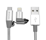 Verbatim 48869 Dátový kábel Lightning/MicroUSB/USB-A 1m strieborná (48869)
