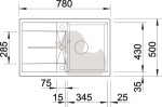 Set dřezu a baterie Blanco 09 METRA 45 S 78x50 cm antracit + MIDA SETB2 SETB2