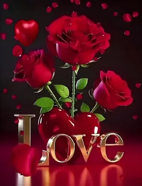 Norimpex Diamantové maľovanie Červené ruže s nápisom Love