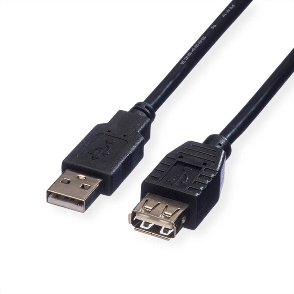 Roline USB kábel USB 2.0 USB-A zástrčka, USB-A zásuvka 1.80 m čierna tienený 11.02.8948; 11.02.8948