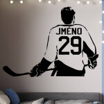 Veselá Stena Samolepka Hokejový dres s menom Farba: béžová, Veľkosť: 40 x 29 cm
