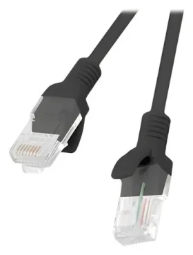 Lanberg CAT5e čierna / Patch kábel / UTP / 0,25 m / RJ45-RJ45 / CCA / Fluke Passed (PCU5-10CC-0025-BK)