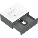 MEXEN/S - Orio kúpeľňová skrinka 60 cm s umývadlom Vela, 1 šuplík, grafit mat/biela mat 91A10-06023-1-BF66-W23M01
