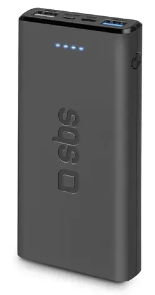 SBS PowerBank 10000 mAh čierna / 10 W / Intelligent Charge / USB-C, 2x USB-A (TTBB10000FASTK)