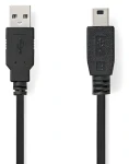 Nedis USB-A - Mini-B čierna / Kábel USB / USB 2.0 / 5 m (CCGL60300BK50)
