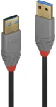 Lindy Anthra Line USB-A - USB-A 3 m čierna / Kábel USB / USB 3.2 Gen 1 / 5 Gbit/s (36753)