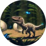 Jedlý papier malý dinosaurus s motýlmi 19,5 cm - Pictu Hap - Pictu Hap