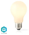 Nedis SmartLife LED žiarovka / Wi-Fi / E27 / 500 lm / 5 W / Teplá biela / 2700 K / Sklo / Android iOS / A60 (WIFILF11WTA60)