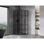 MEXEN/S - Mist L sprchový kút päťboký krídlový ľavá 100 x 100, čierna kratka, čierna 8A8L-100-100-70-77-L
