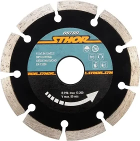 STHOR Kotúč diamantový rezný segmentový 115 mm / Kotúč / 115x22,2 mm / suché rezanie