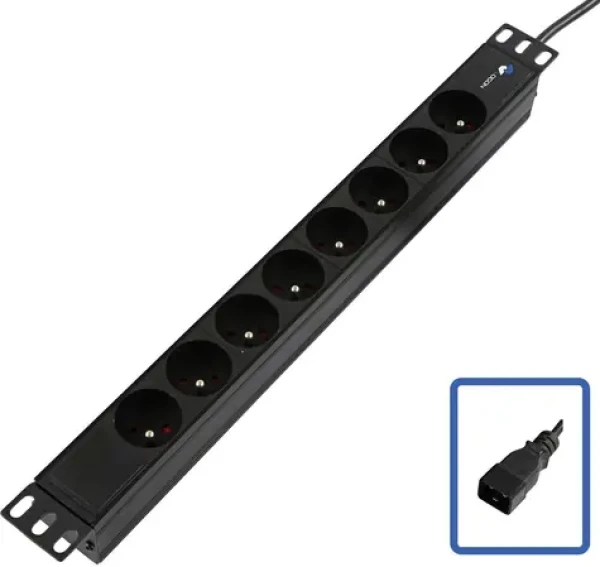 Lanview Logon TUPS055 / PDU / 19" 1U / 8x French / IEC C20 / bez vypínača (TUPS055)