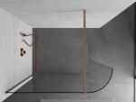 MEXEN/S - Kioto Sprchová zástena WALK-IN Walk-in 120 x 200, transparent 8 mm, meď kartáčovaná 800-120-101-65-06