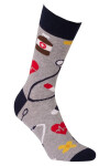 Vzorované pánske ponožky PERFECT MAN-CASUAL BLACK G95 39-41
