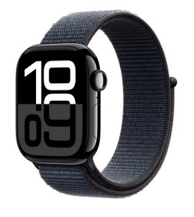 Apple Watch 10 GPS Cellular 42mm Jet Black Alu Sport Loop Granatovy