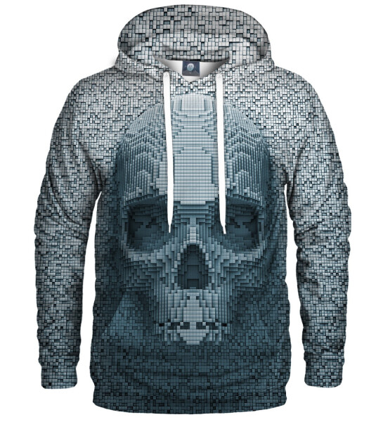 Aloha From Deer Pixel Skull Hoodie HK AFD343 Blue