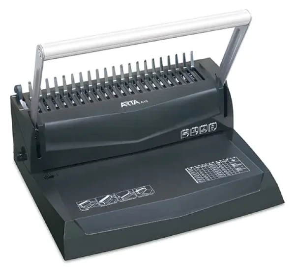 Arta A15 šedá / Krúžkový viazač / 15 listov 70g/m2 / zviazanie 450 listov / zásuvka na odpad
